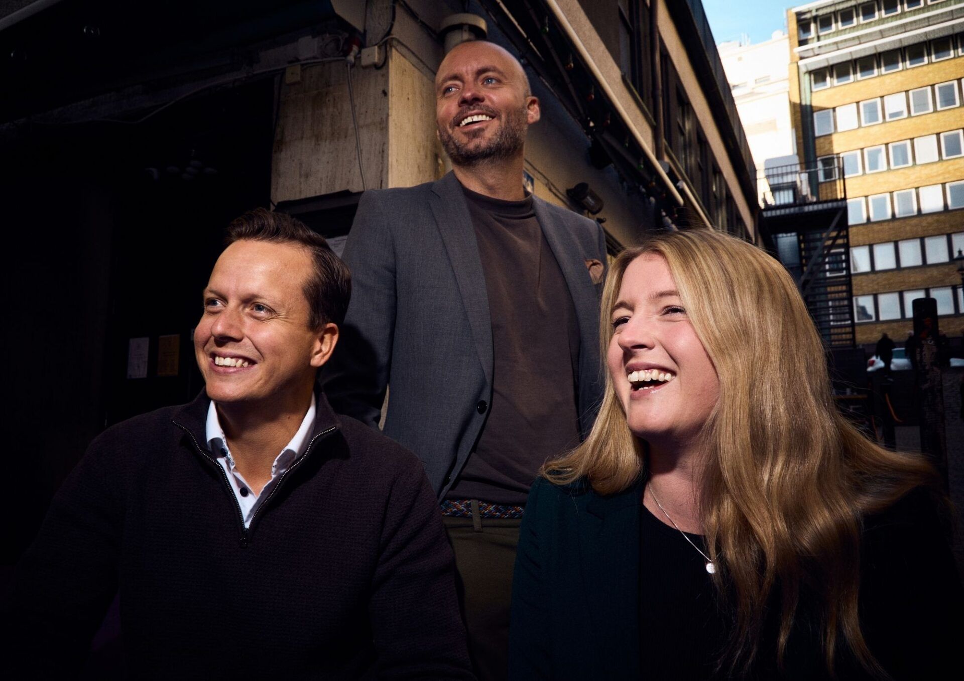 Mattias Marberg, Niklas Kekonius och Ellinor Hellberg, medarbetare på Oddwork.